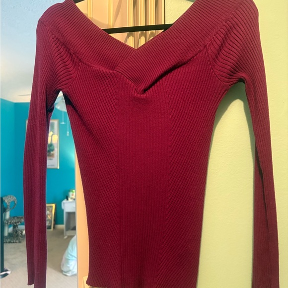 Purple Ribbed Knit Sweater - Picture 1 of 3